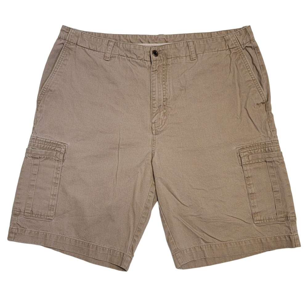 Axis Cargo Shorts Mens 38 Beige Cotton Twill 11" Casual Summer Tan Khaki